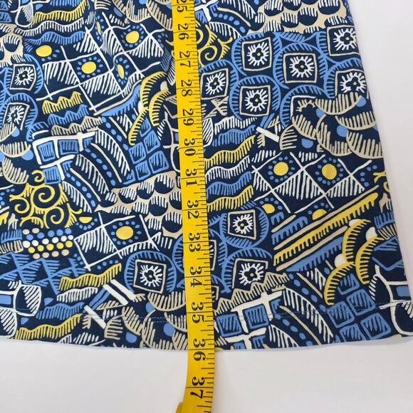 J.McLaughlin Sheath Dress Women XS Blue Abstract Print Sleeveless Stretch Preppy - Picture 10 of 10